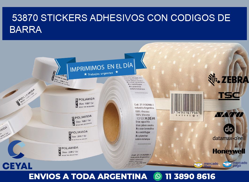 53870 STICKERS ADHESIVOS CON CODIGOS DE BARRA