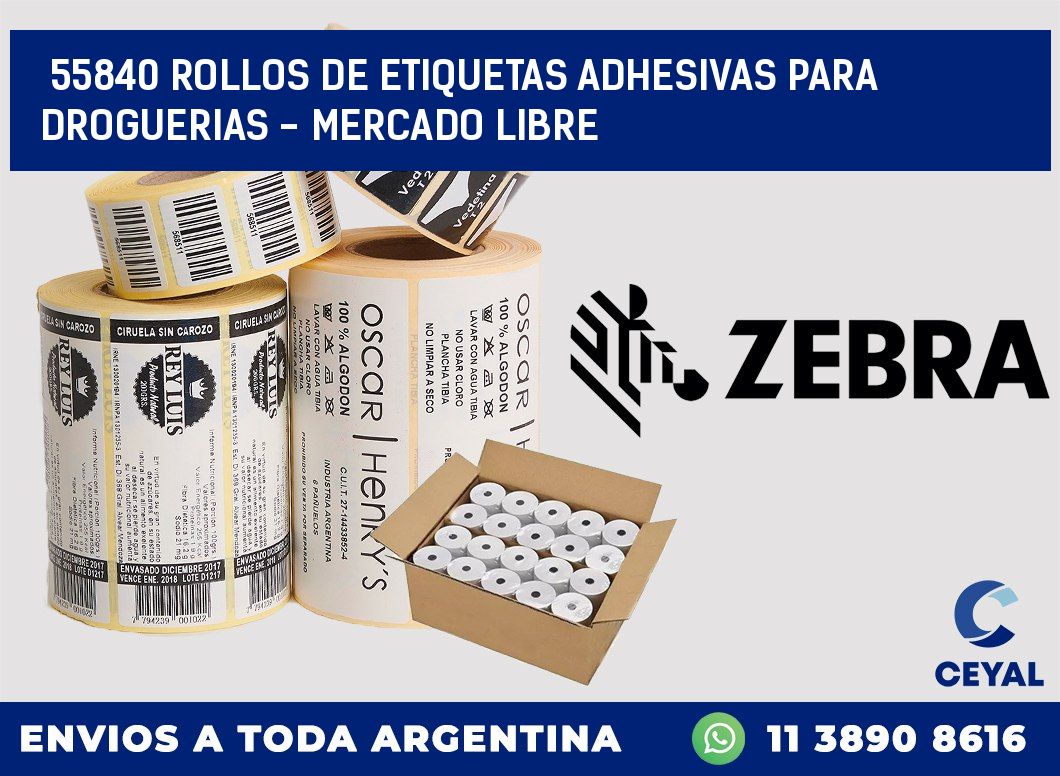 55840 ROLLOS DE ETIQUETAS ADHESIVAS PARA DROGUERIAS - MERCADO LIBRE