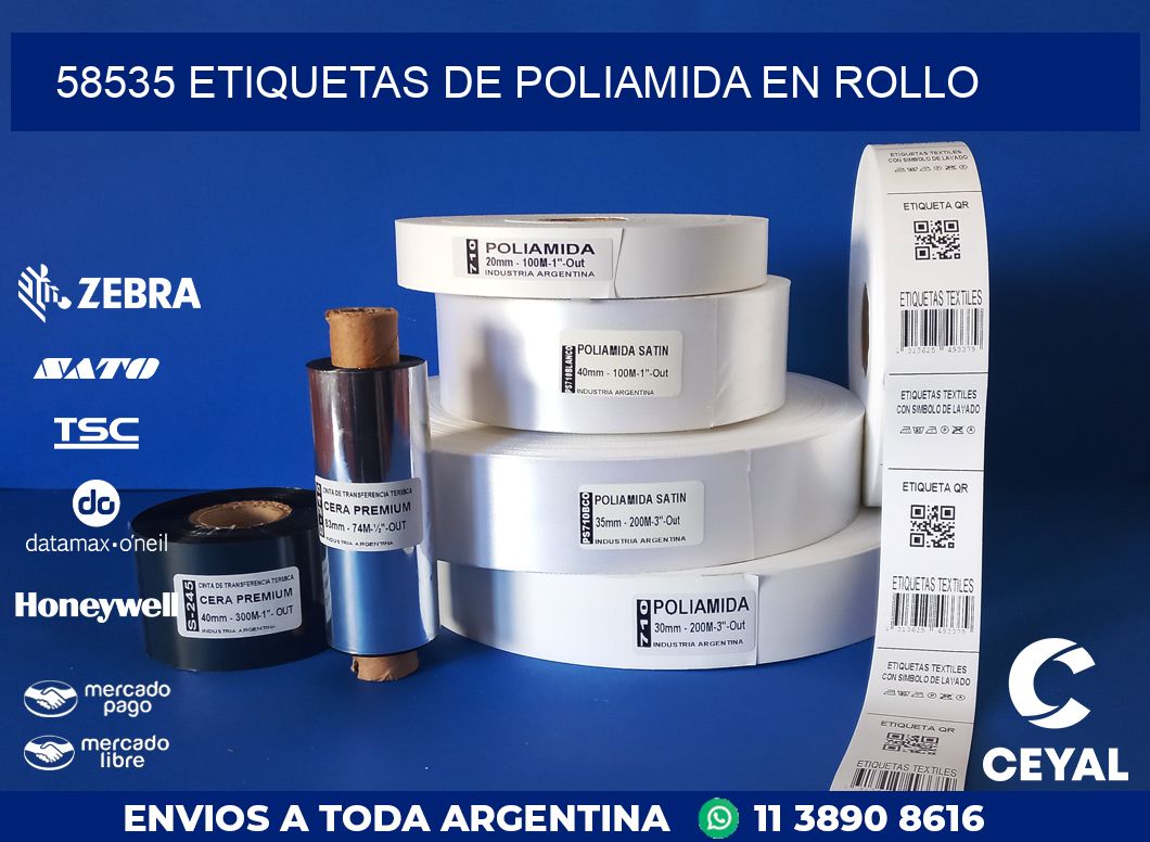 58535 ETIQUETAS DE POLIAMIDA EN ROLLO