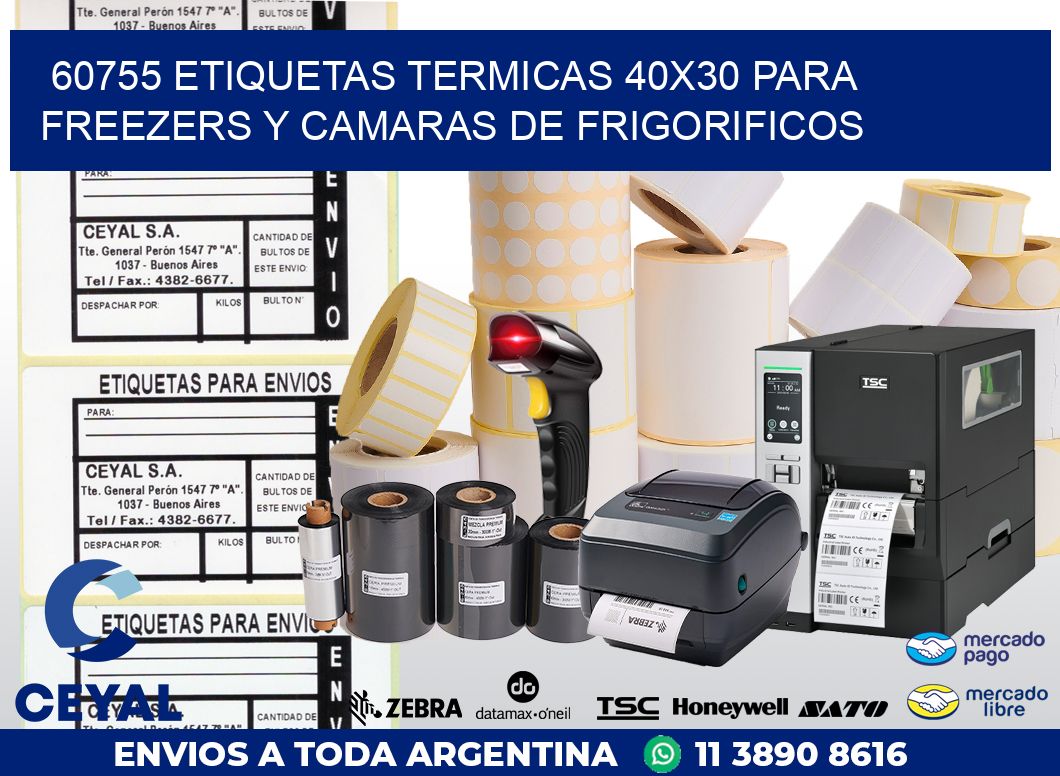 60755 ETIQUETAS TERMICAS 40X30 PARA FREEZERS Y CAMARAS DE FRIGORIFICOS