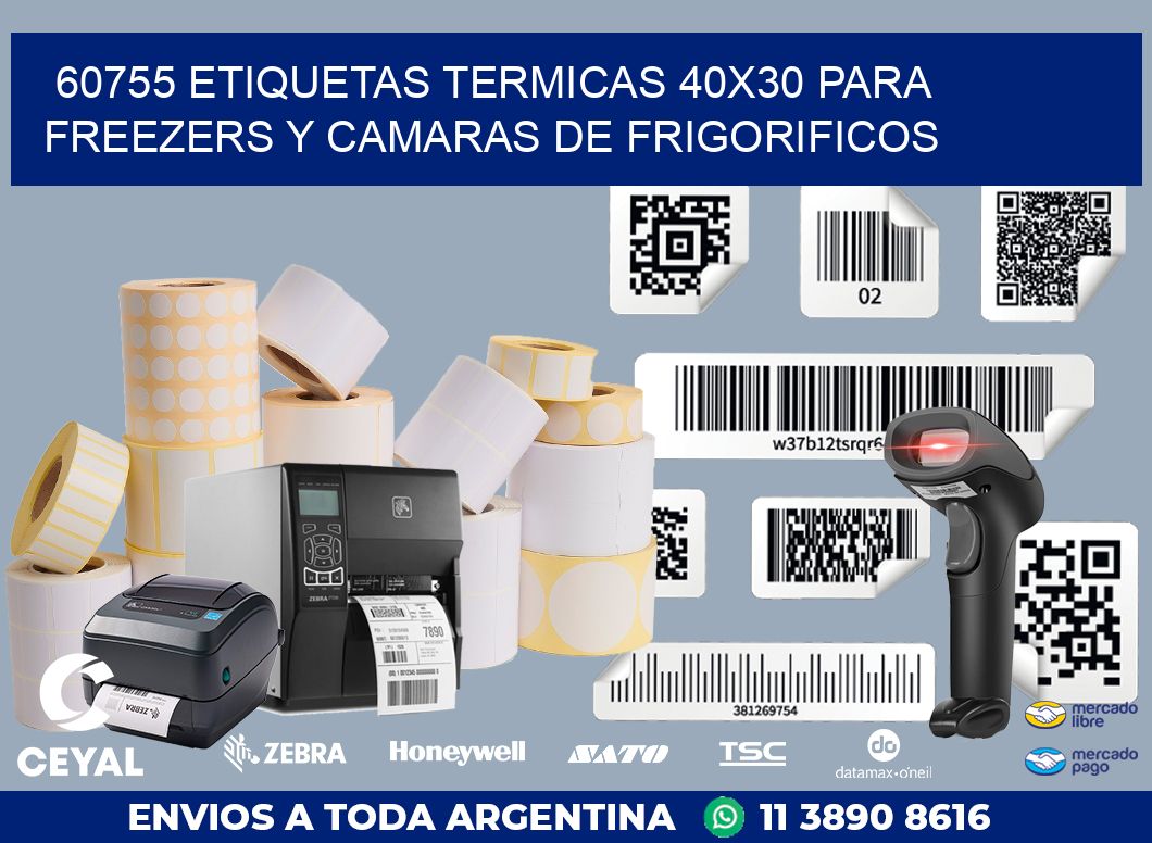 60755 ETIQUETAS TERMICAS 40X30 PARA FREEZERS Y CAMARAS DE FRIGORIFICOS