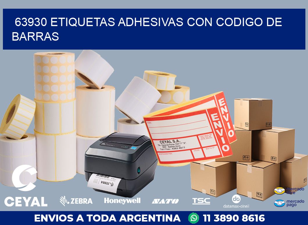 63930 ETIQUETAS ADHESIVAS CON CODIGO DE BARRAS