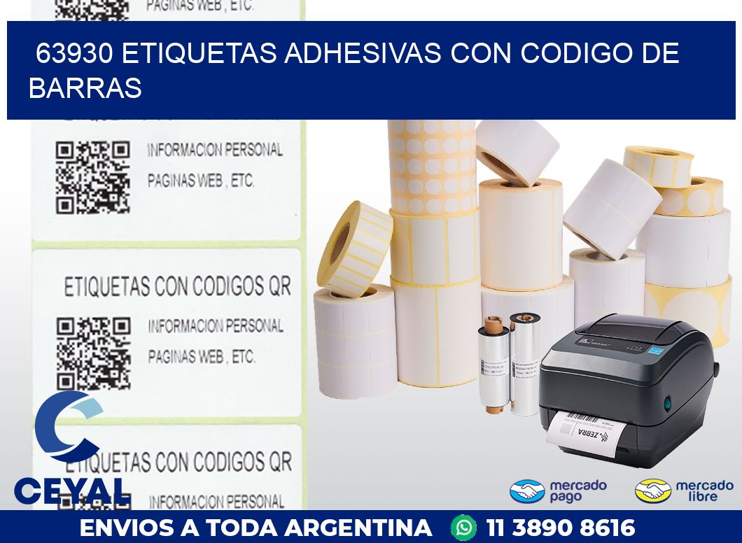 63930 ETIQUETAS ADHESIVAS CON CODIGO DE BARRAS