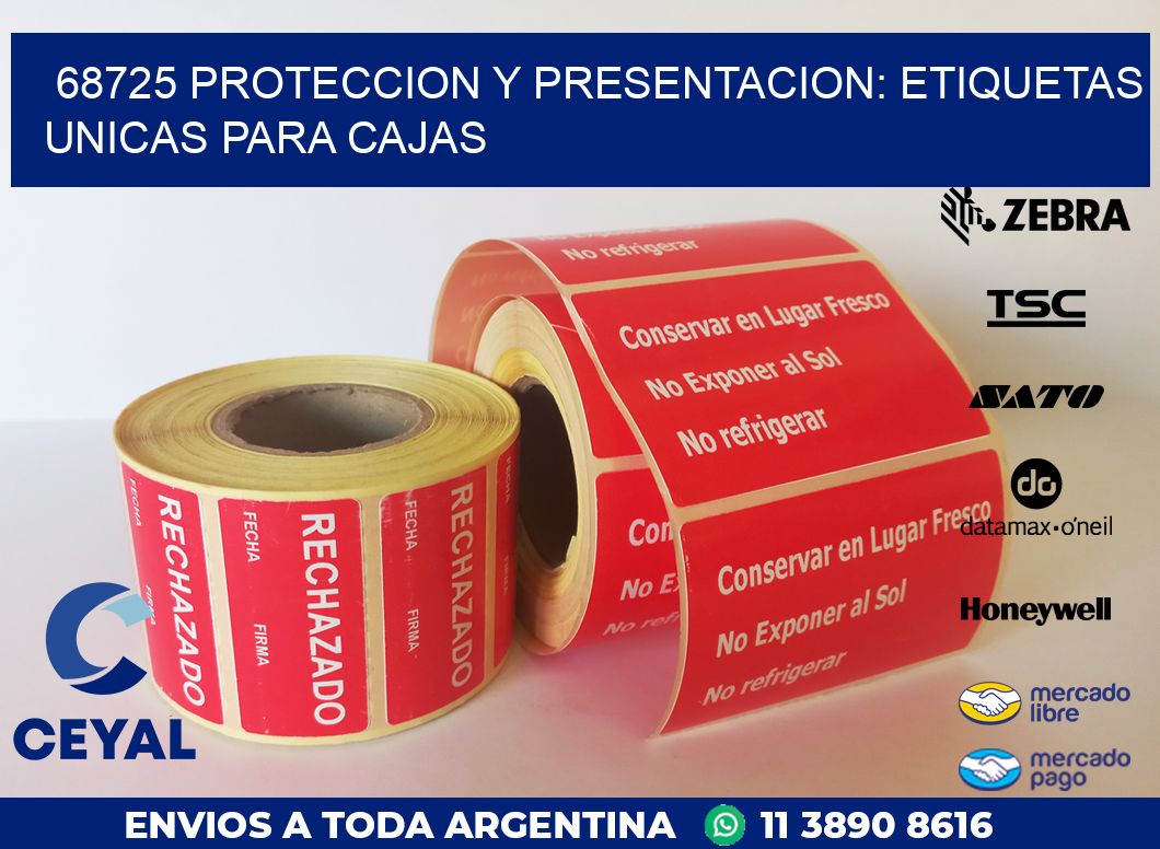 68725 PROTECCION Y PRESENTACION: ETIQUETAS UNICAS PARA CAJAS