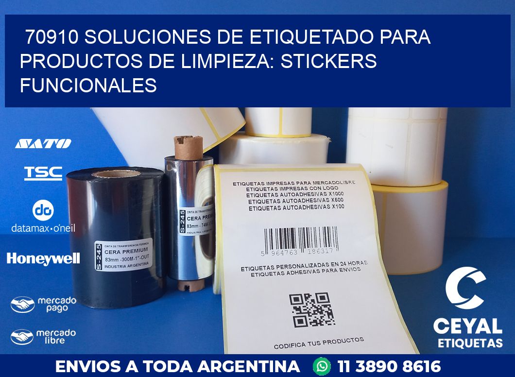 70910 SOLUCIONES DE ETIQUETADO PARA PRODUCTOS DE LIMPIEZA: STICKERS FUNCIONALES