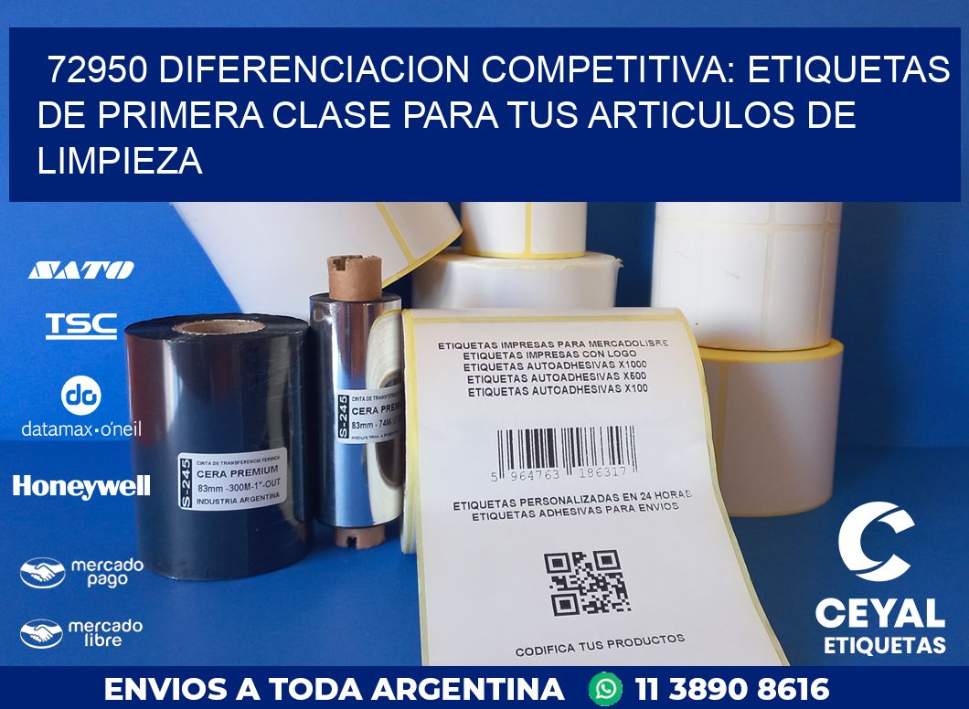 72950 DIFERENCIACION COMPETITIVA: ETIQUETAS DE PRIMERA CLASE PARA TUS ARTICULOS DE LIMPIEZA