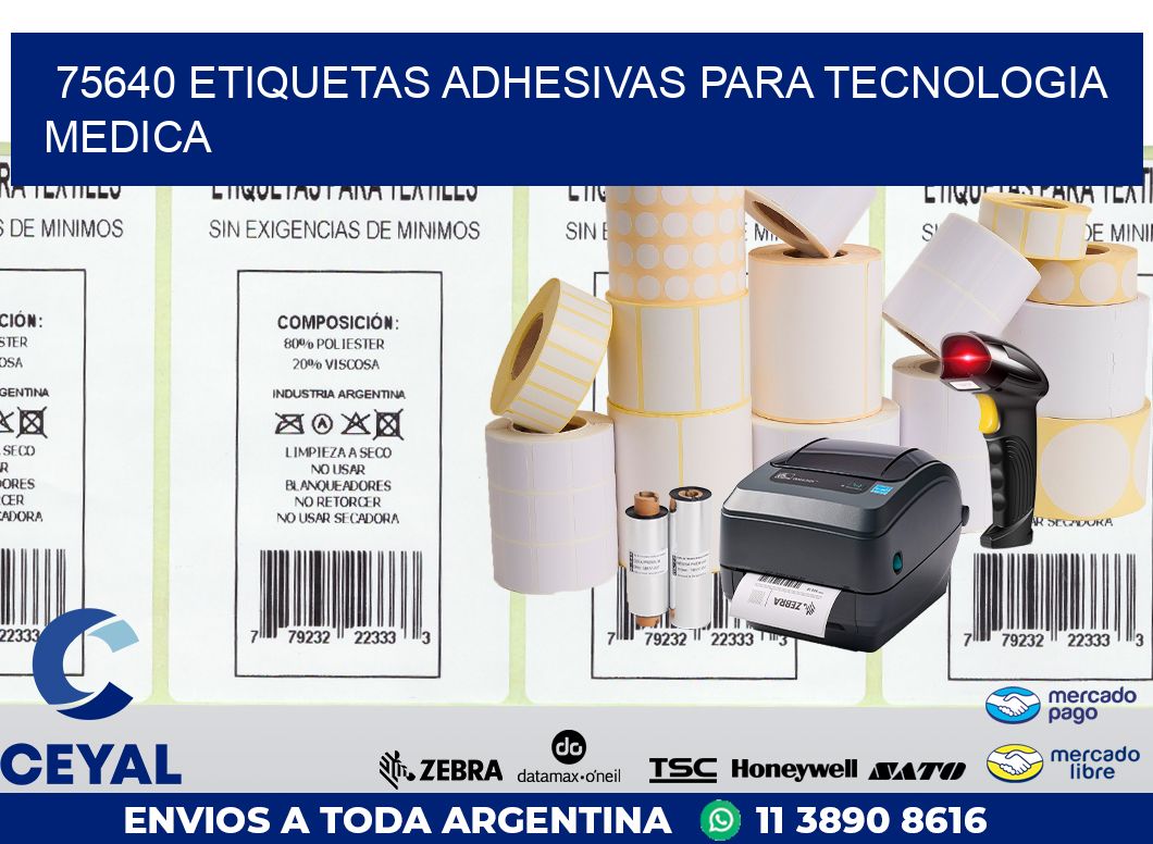 75640 ETIQUETAS ADHESIVAS PARA TECNOLOGIA MEDICA