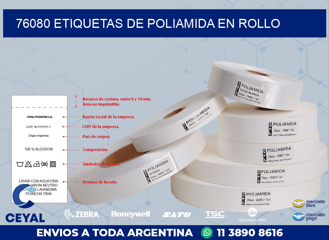 76080 ETIQUETAS DE POLIAMIDA EN ROLLO