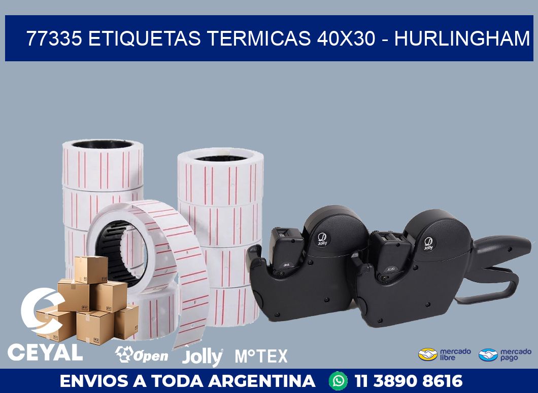 77335 ETIQUETAS TERMICAS 40X30 - HURLINGHAM
