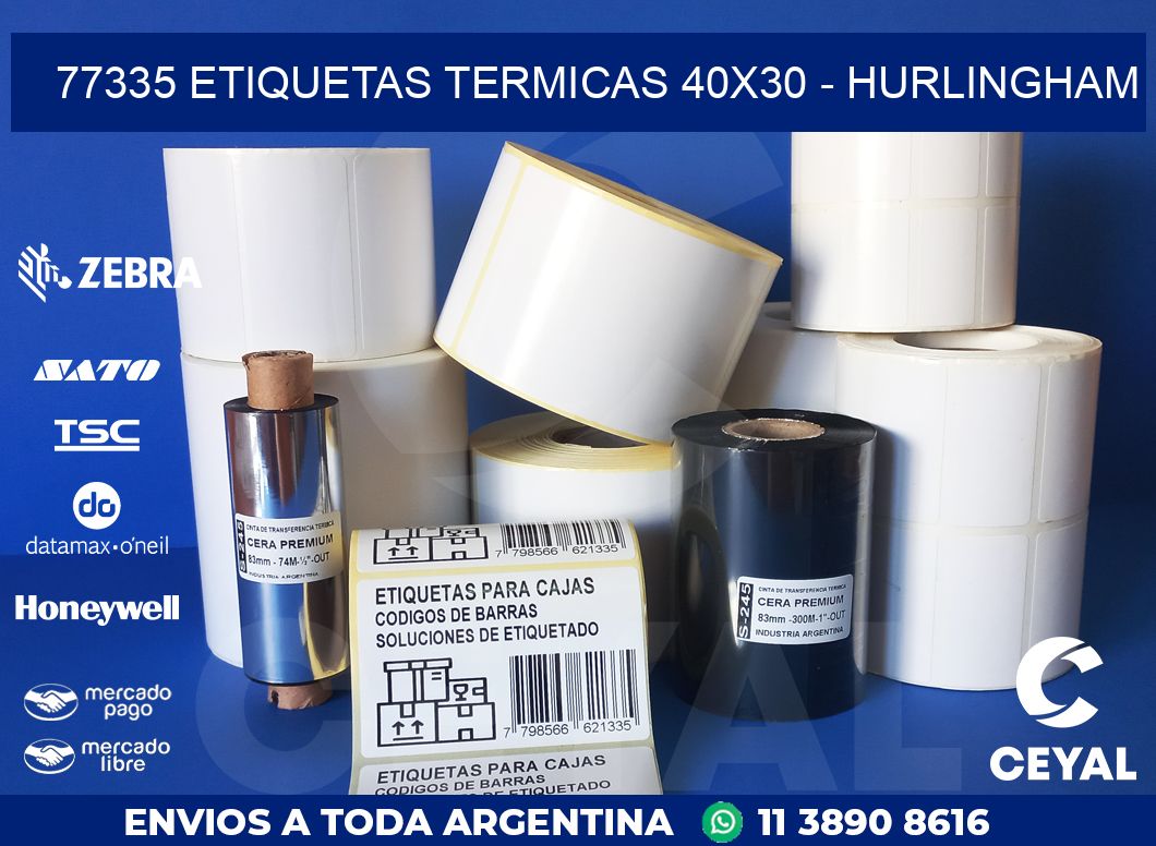 77335 ETIQUETAS TERMICAS 40X30 - HURLINGHAM