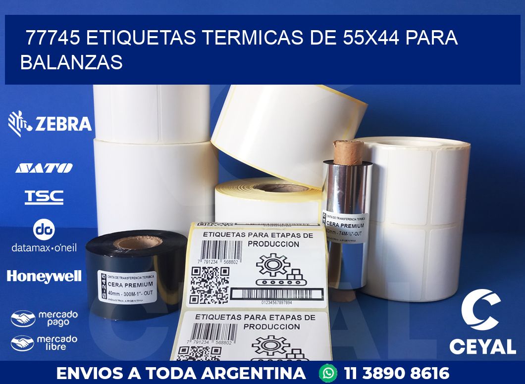 77745 ETIQUETAS TERMICAS DE 55X44 PARA BALANZAS
