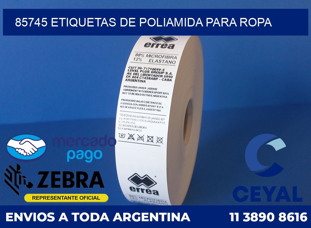 85745 ETIQUETAS DE POLIAMIDA PARA ROPA