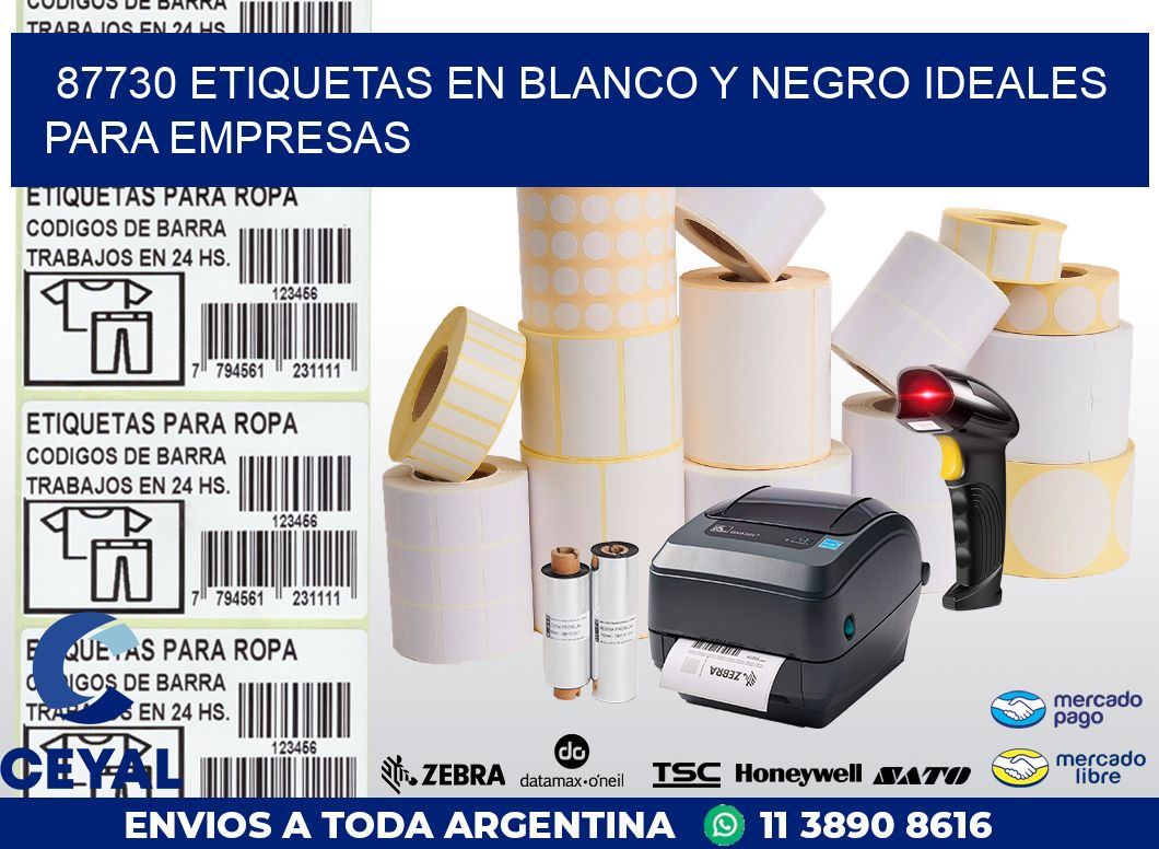 87730 ETIQUETAS EN BLANCO Y NEGRO IDEALES PARA EMPRESAS