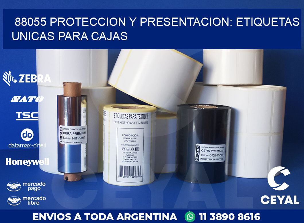 88055 PROTECCION Y PRESENTACION: ETIQUETAS UNICAS PARA CAJAS