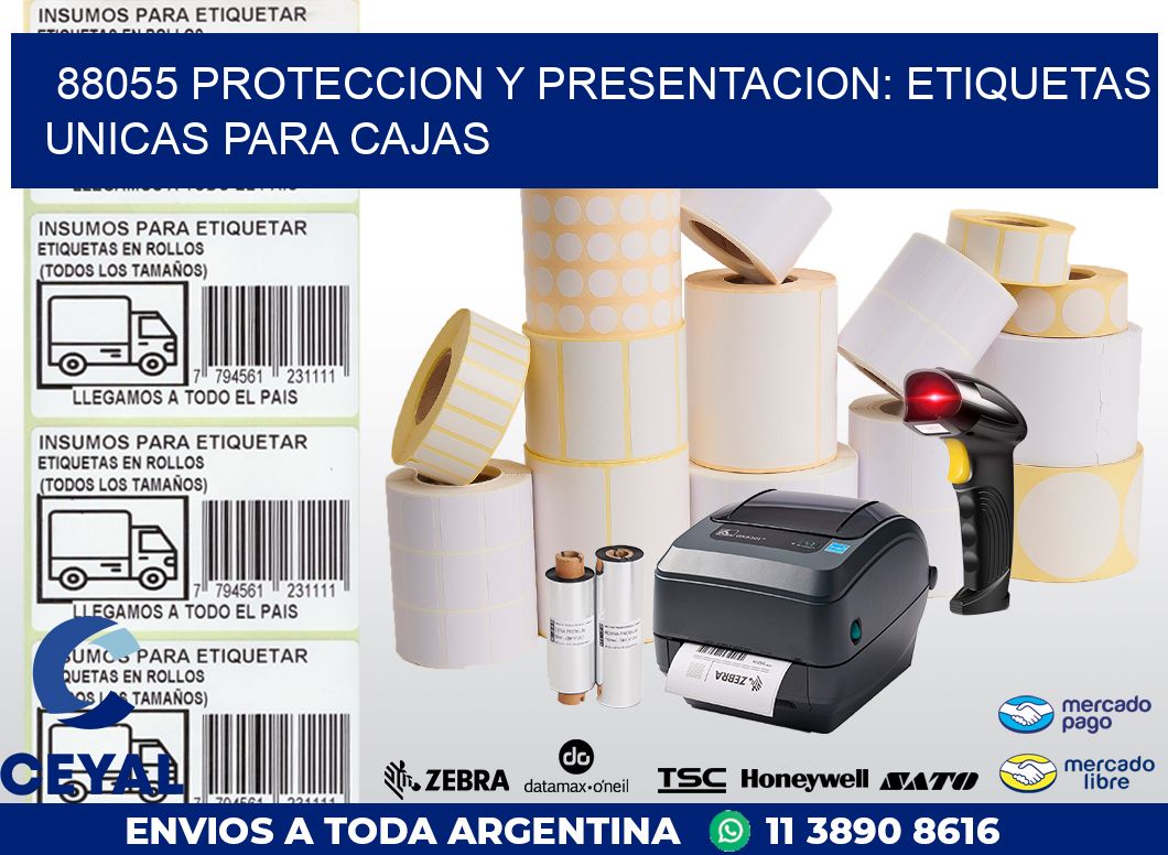 88055 PROTECCION Y PRESENTACION: ETIQUETAS UNICAS PARA CAJAS