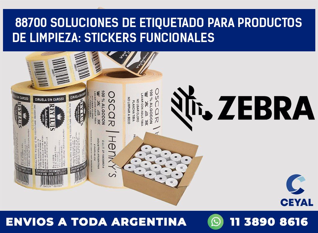 88700 SOLUCIONES DE ETIQUETADO PARA PRODUCTOS DE LIMPIEZA: STICKERS FUNCIONALES