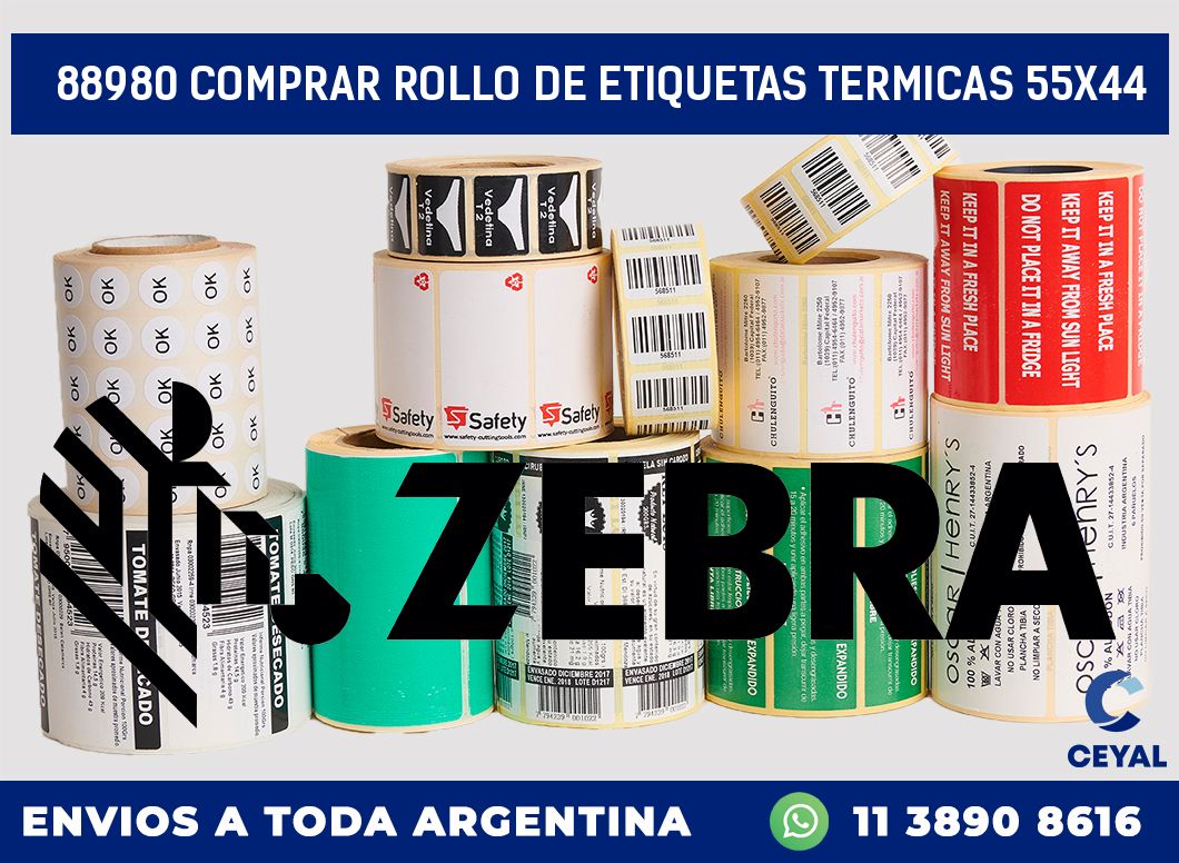 88980 COMPRAR ROLLO DE ETIQUETAS TERMICAS 55X44