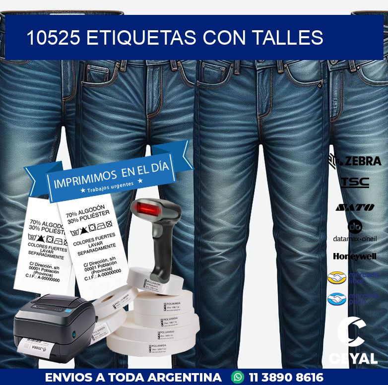 10525 ETIQUETAS CON TALLES
