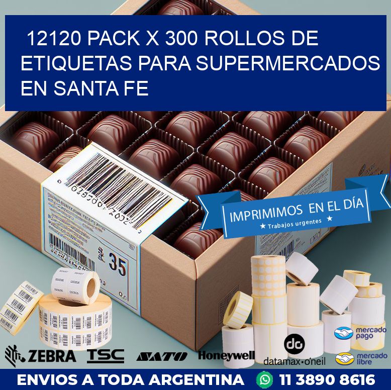 12120 PACK X 300 ROLLOS DE ETIQUETAS PARA SUPERMERCADOS EN SANTA FE