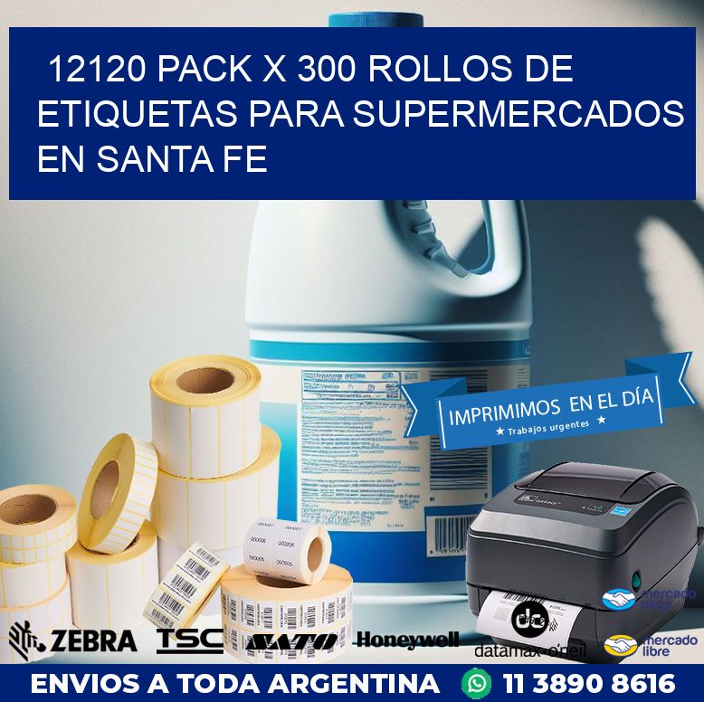 12120 PACK X 300 ROLLOS DE ETIQUETAS PARA SUPERMERCADOS EN SANTA FE
