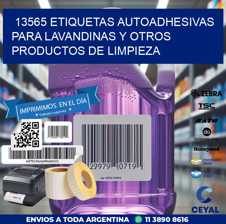 13565 ETIQUETAS AUTOADHESIVAS PARA LAVANDINAS Y OTROS PRODUCTOS DE LIMPIEZA