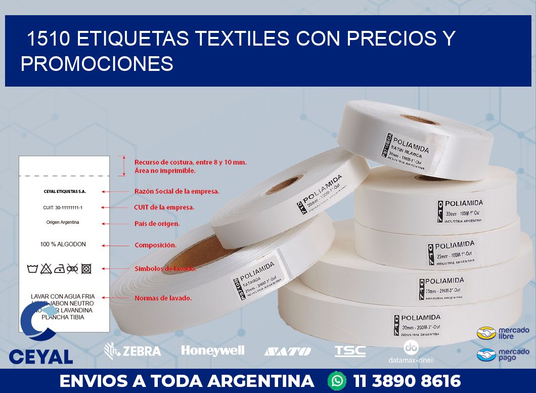 1510 ETIQUETAS TEXTILES CON PRECIOS Y PROMOCIONES