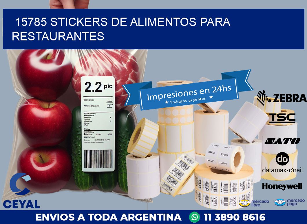 15785 STICKERS DE ALIMENTOS PARA RESTAURANTES