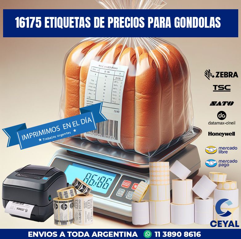 16175 ETIQUETAS DE PRECIOS PARA GONDOLAS