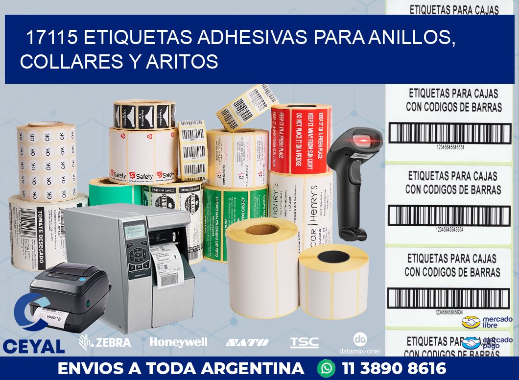 17115 ETIQUETAS ADHESIVAS PARA ANILLOS, COLLARES Y ARITOS