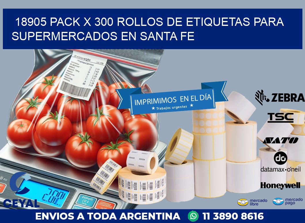 18905 PACK X 300 ROLLOS DE ETIQUETAS PARA SUPERMERCADOS EN SANTA FE