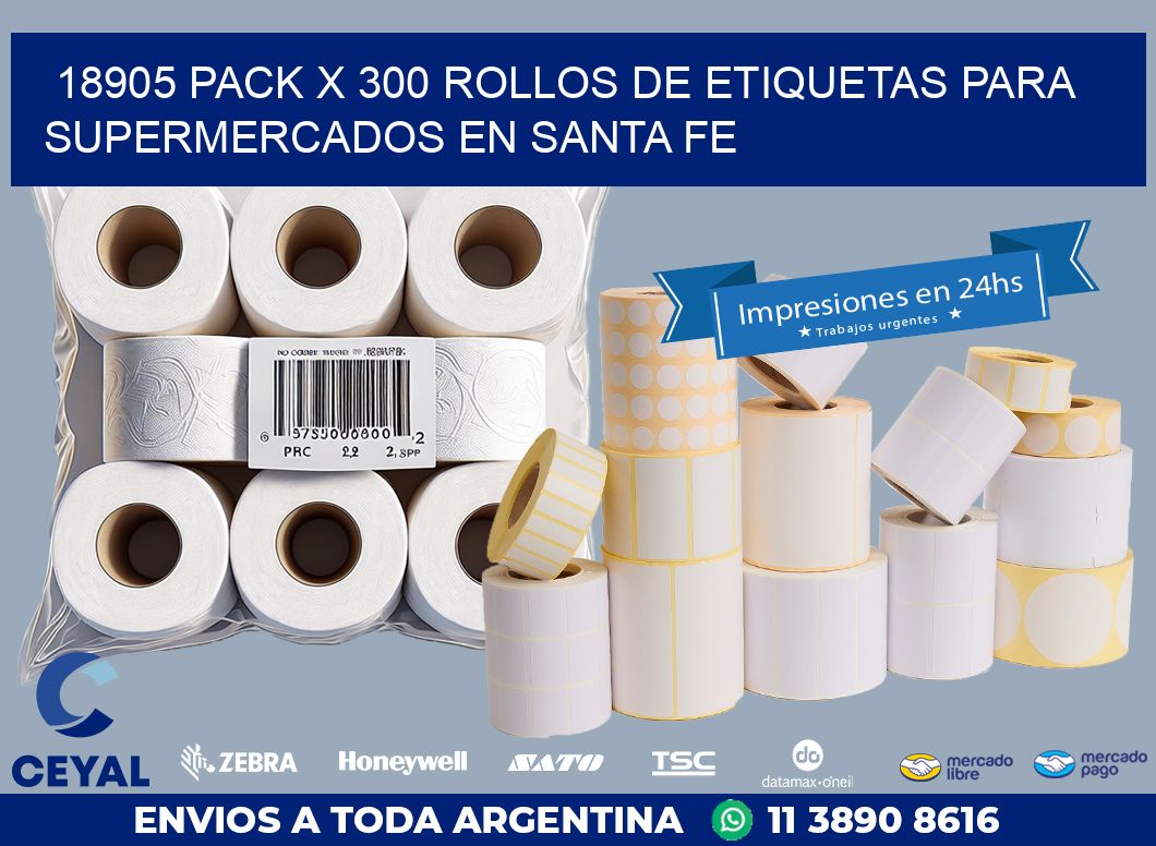 18905 PACK X 300 ROLLOS DE ETIQUETAS PARA SUPERMERCADOS EN SANTA FE