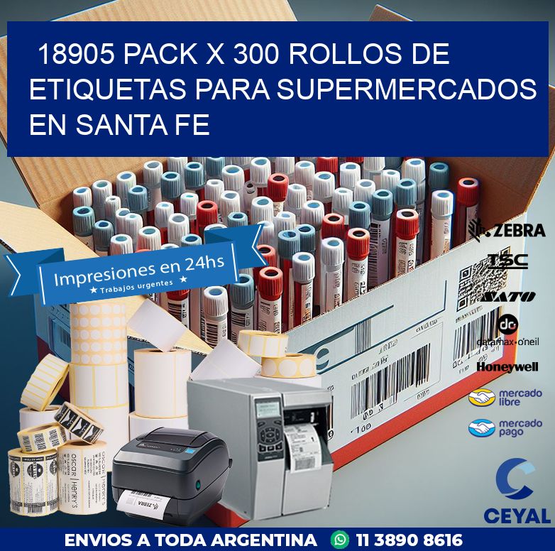 18905 PACK X 300 ROLLOS DE ETIQUETAS PARA SUPERMERCADOS EN SANTA FE