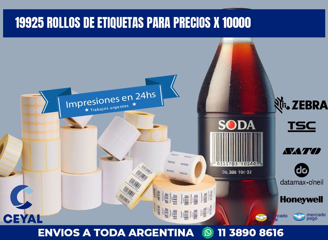 19925 ROLLOS DE ETIQUETAS PARA PRECIOS X 10000