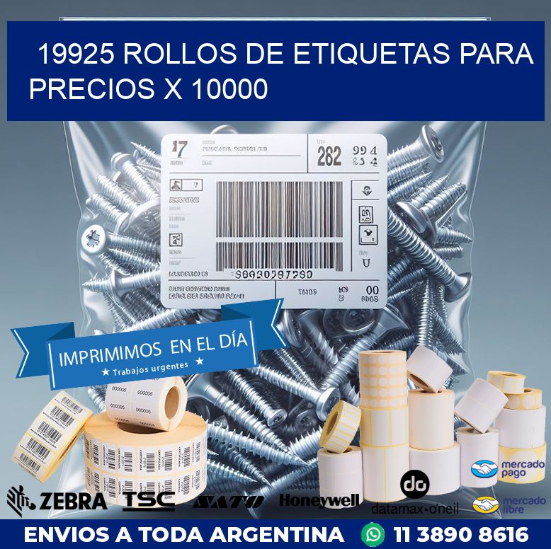 19925 ROLLOS DE ETIQUETAS PARA PRECIOS X 10000