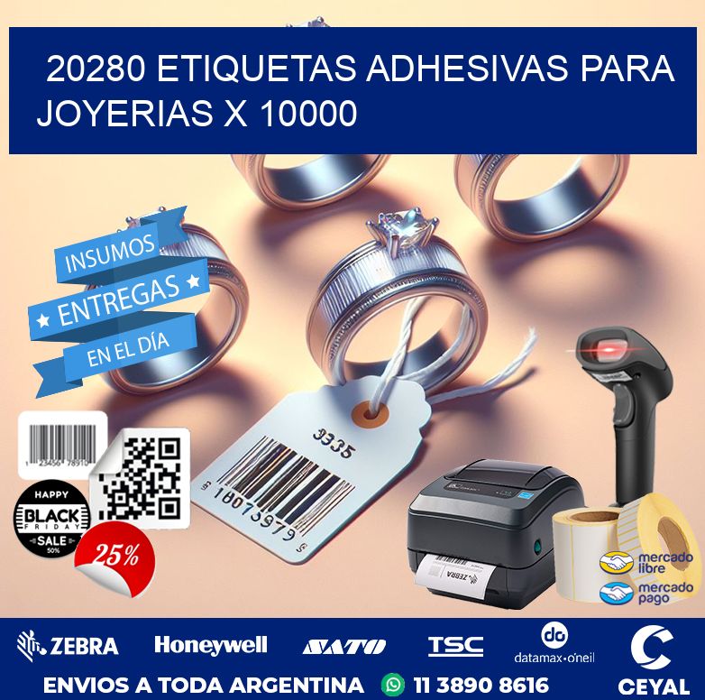 20280 ETIQUETAS ADHESIVAS PARA JOYERIAS X 10000
