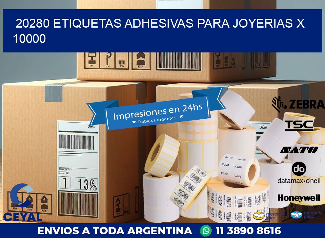 20280 ETIQUETAS ADHESIVAS PARA JOYERIAS X 10000