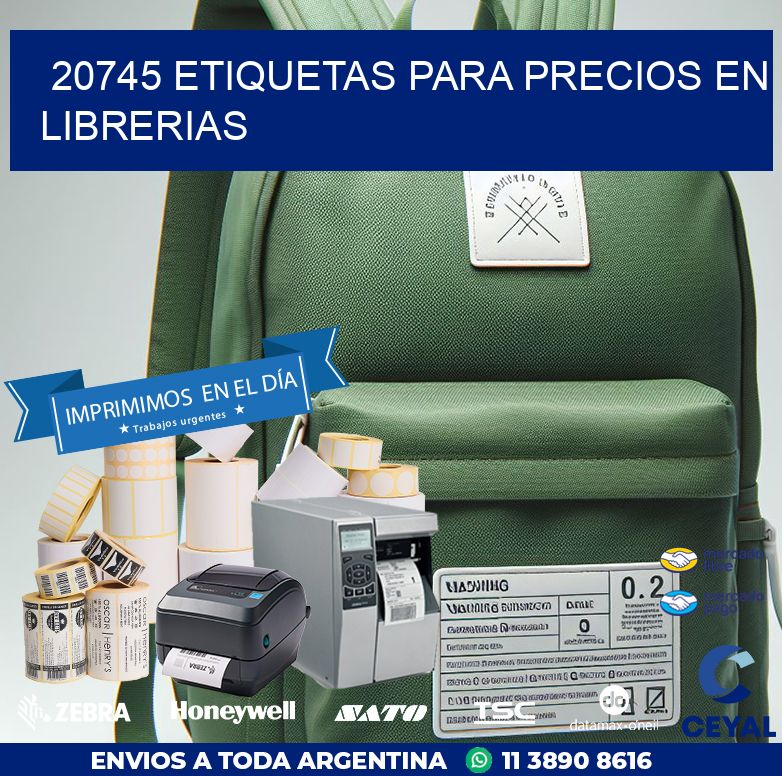 20745 ETIQUETAS PARA PRECIOS EN LIBRERIAS