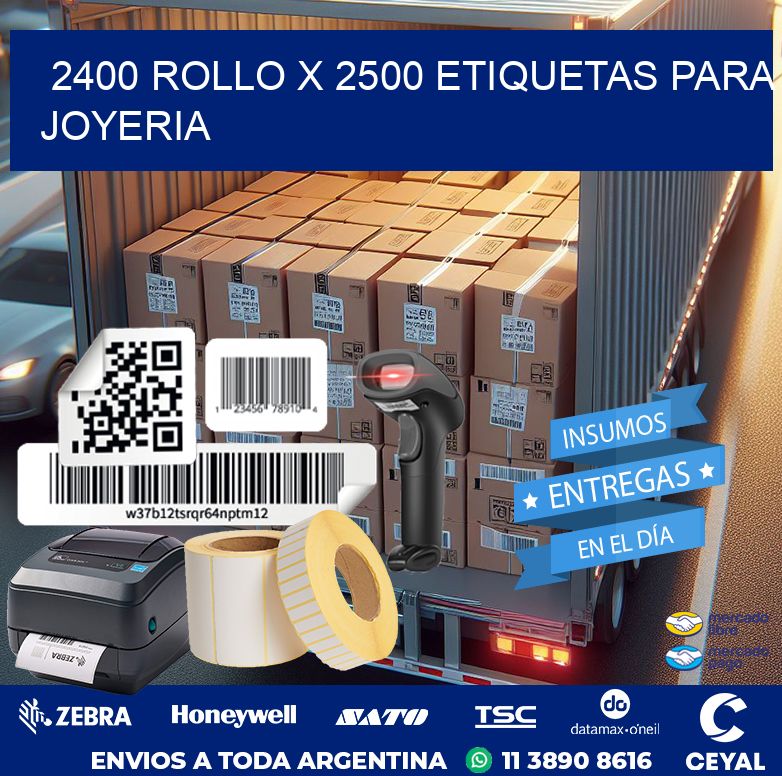 2400 ROLLO X 2500 ETIQUETAS PARA JOYERIA