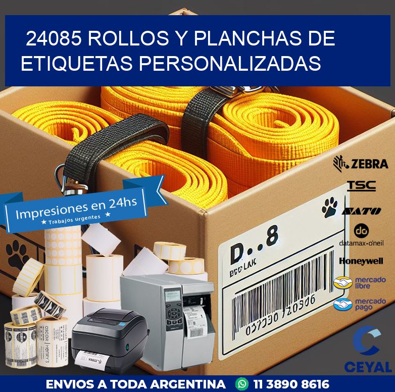 24085 ROLLOS Y PLANCHAS DE ETIQUETAS PERSONALIZADAS