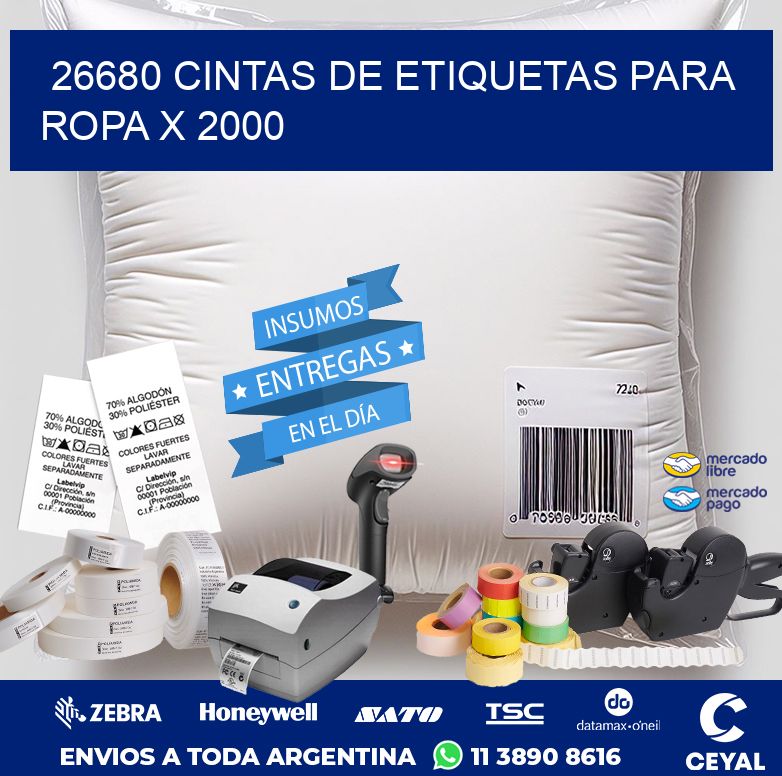 26680 CINTAS DE ETIQUETAS PARA ROPA X 2000