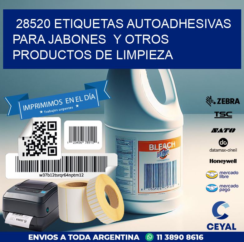 28520 ETIQUETAS AUTOADHESIVAS PARA JABONES  Y OTROS PRODUCTOS DE LIMPIEZA