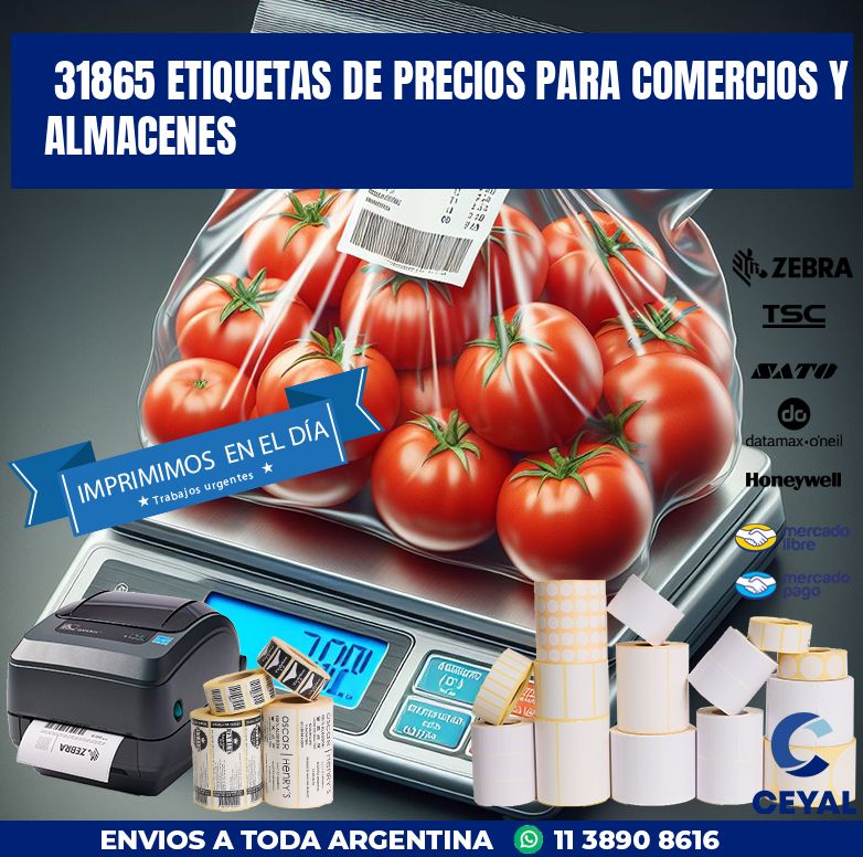 31865 ETIQUETAS DE PRECIOS PARA COMERCIOS Y ALMACENES
