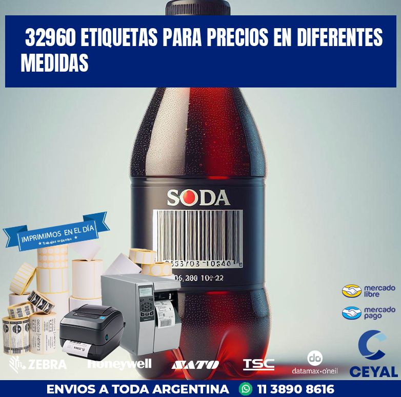 32960 ETIQUETAS PARA PRECIOS EN DIFERENTES MEDIDAS