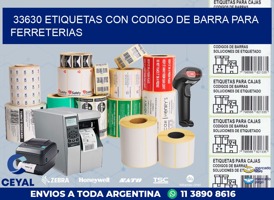 33630 ETIQUETAS CON CODIGO DE BARRA PARA FERRETERIAS
