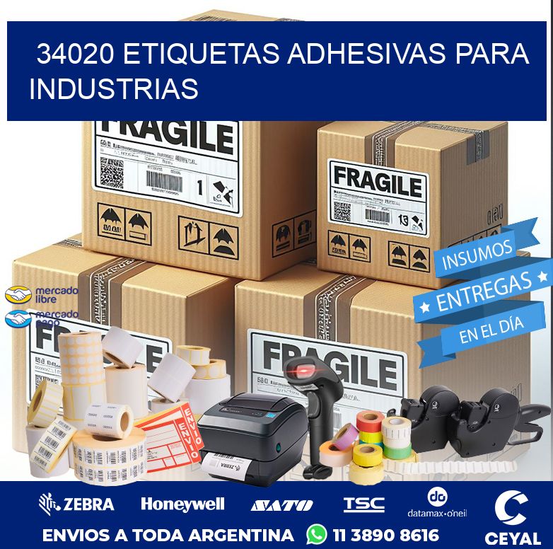 34020 ETIQUETAS ADHESIVAS PARA INDUSTRIAS