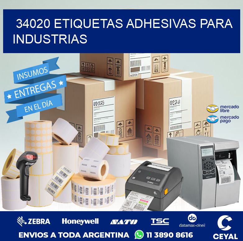 34020 ETIQUETAS ADHESIVAS PARA INDUSTRIAS