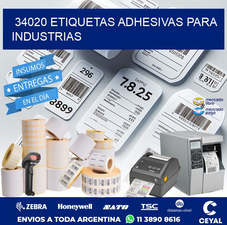 34020 ETIQUETAS ADHESIVAS PARA INDUSTRIAS