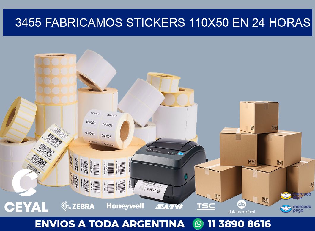 3455 FABRICAMOS STICKERS 110X50 EN 24 HORAS