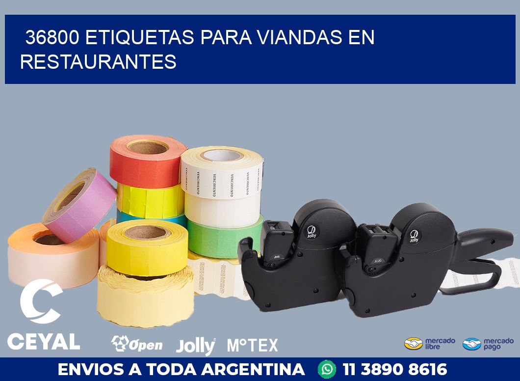 36800 ETIQUETAS PARA VIANDAS EN RESTAURANTES