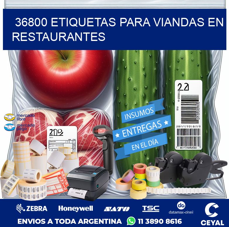 36800 ETIQUETAS PARA VIANDAS EN RESTAURANTES